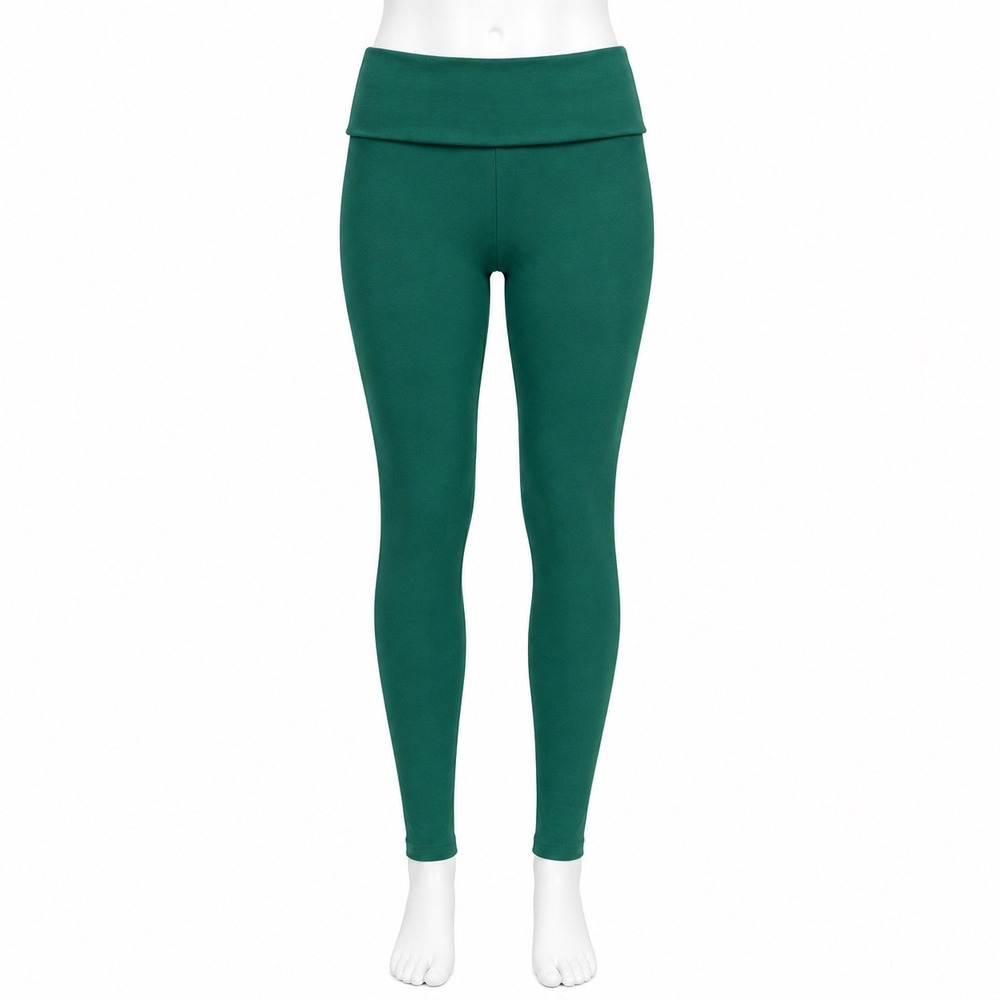 PINK‎ Victorias Secret Foldover Leggings Green Mid Rise Yoga Womens Medium NWT